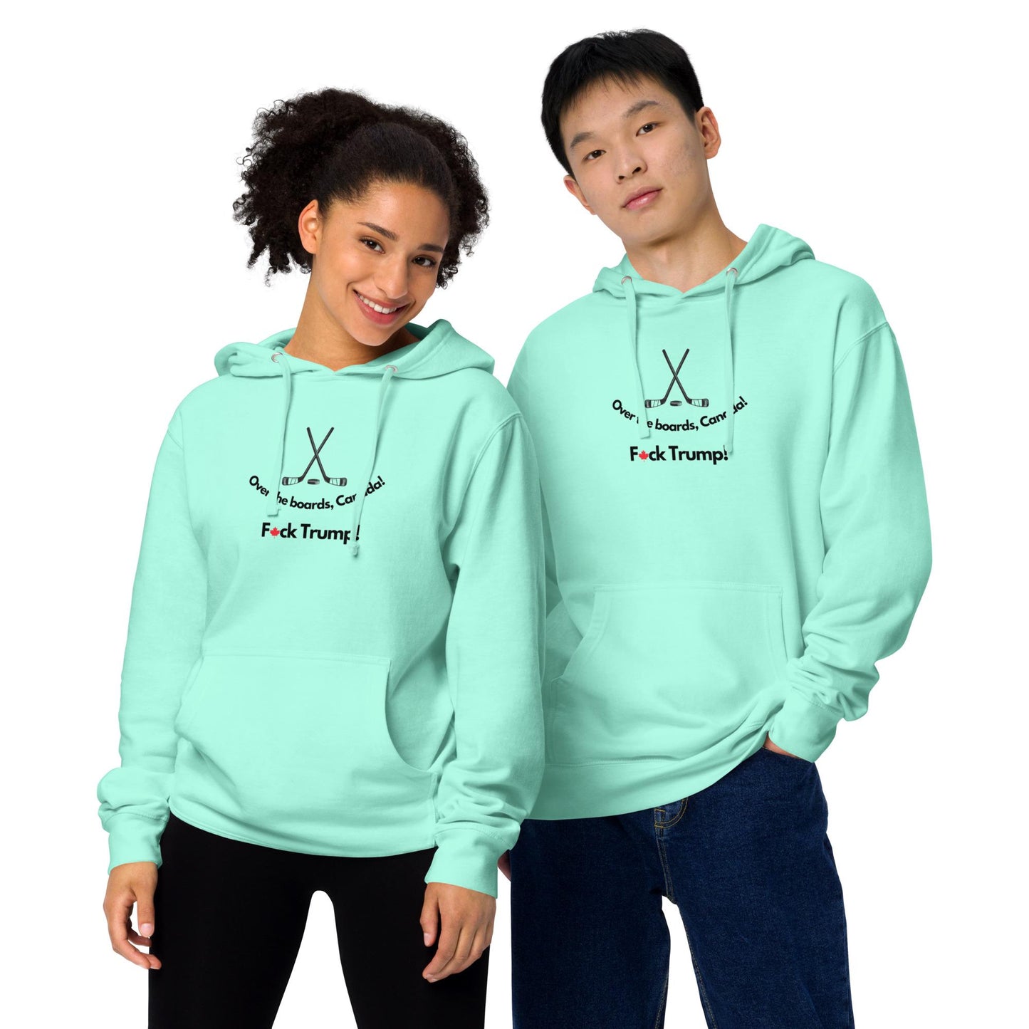 Over the boards Canada F*ck Trump, Unisex midweight hoodie